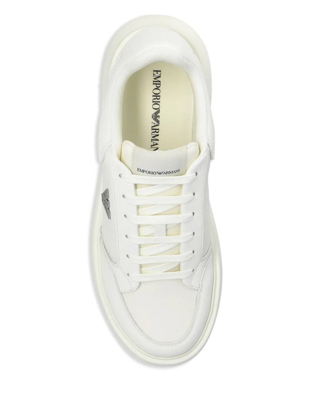 Emporio Armani logo patch trainers White