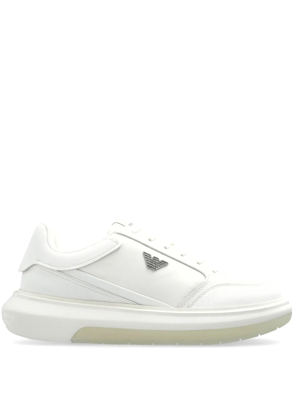 Emporio Armani logo patch trainers White