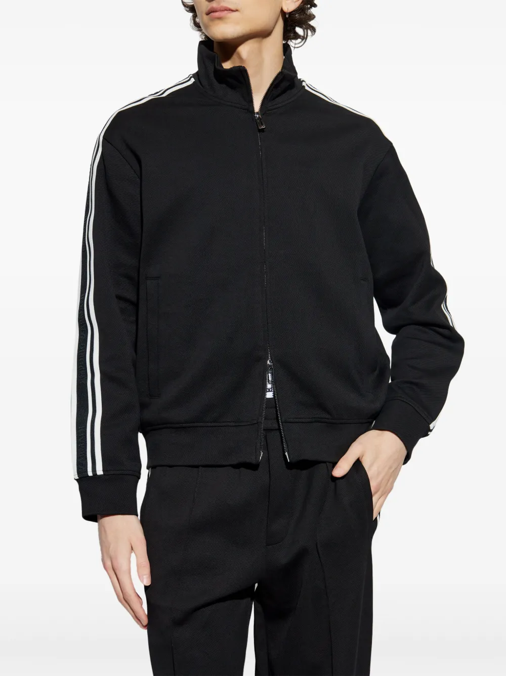 Emporio Armani Sweater met rits Zwart