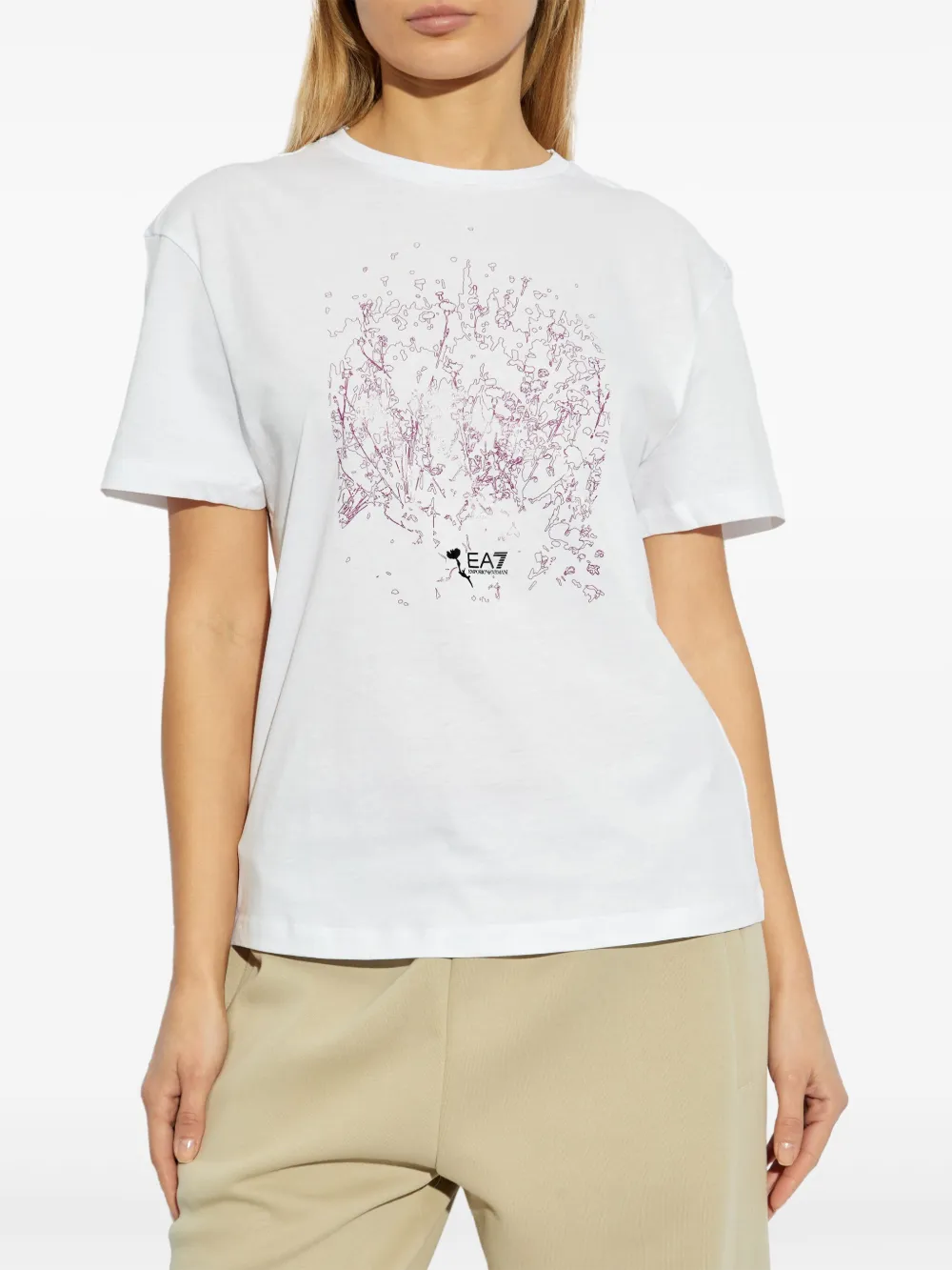Ea7 Emporio Armani T-shirt met logoprint Wit