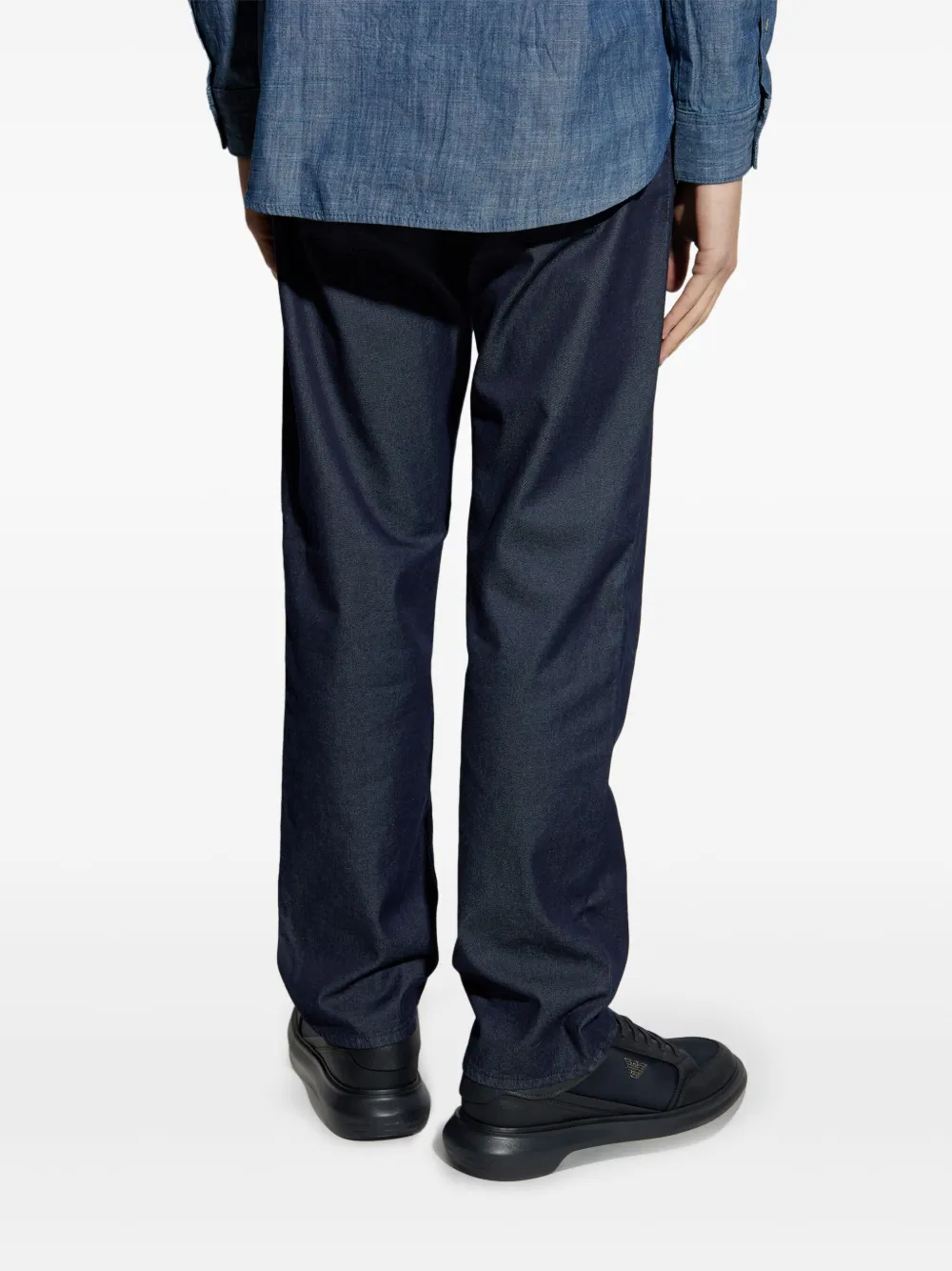 Giorgio Armani Katoenen jeans met toelopende pijpen Blauw