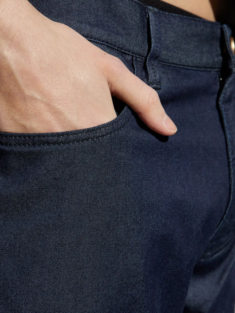 Giorgio Armani Katoenen jeans met toelopende pijpen Blauw