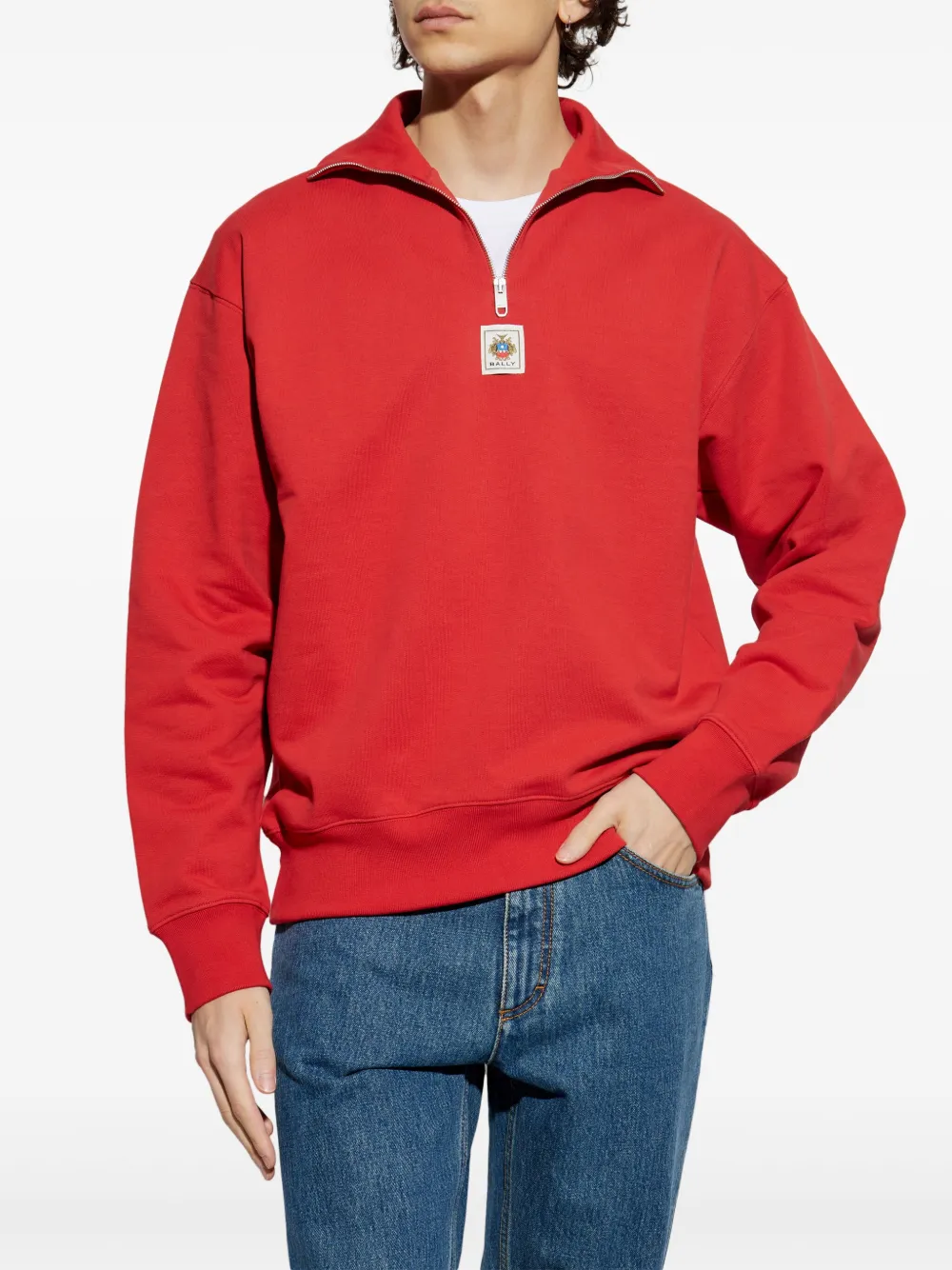 Bally Sweater met logopatch - Rood