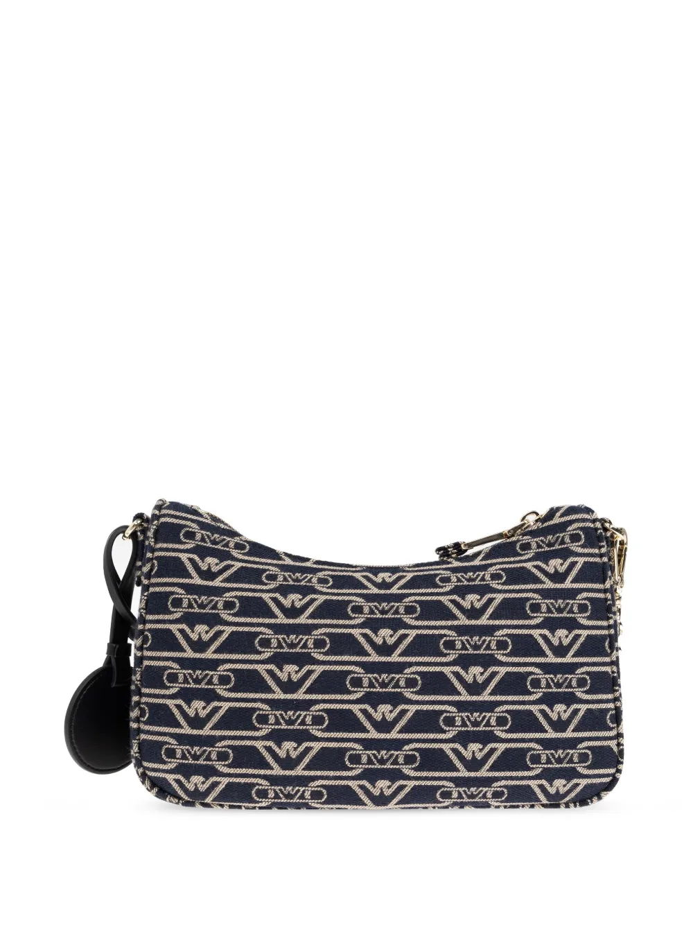 Emporio Armani Schoudertas met geborduurd logo Zwart