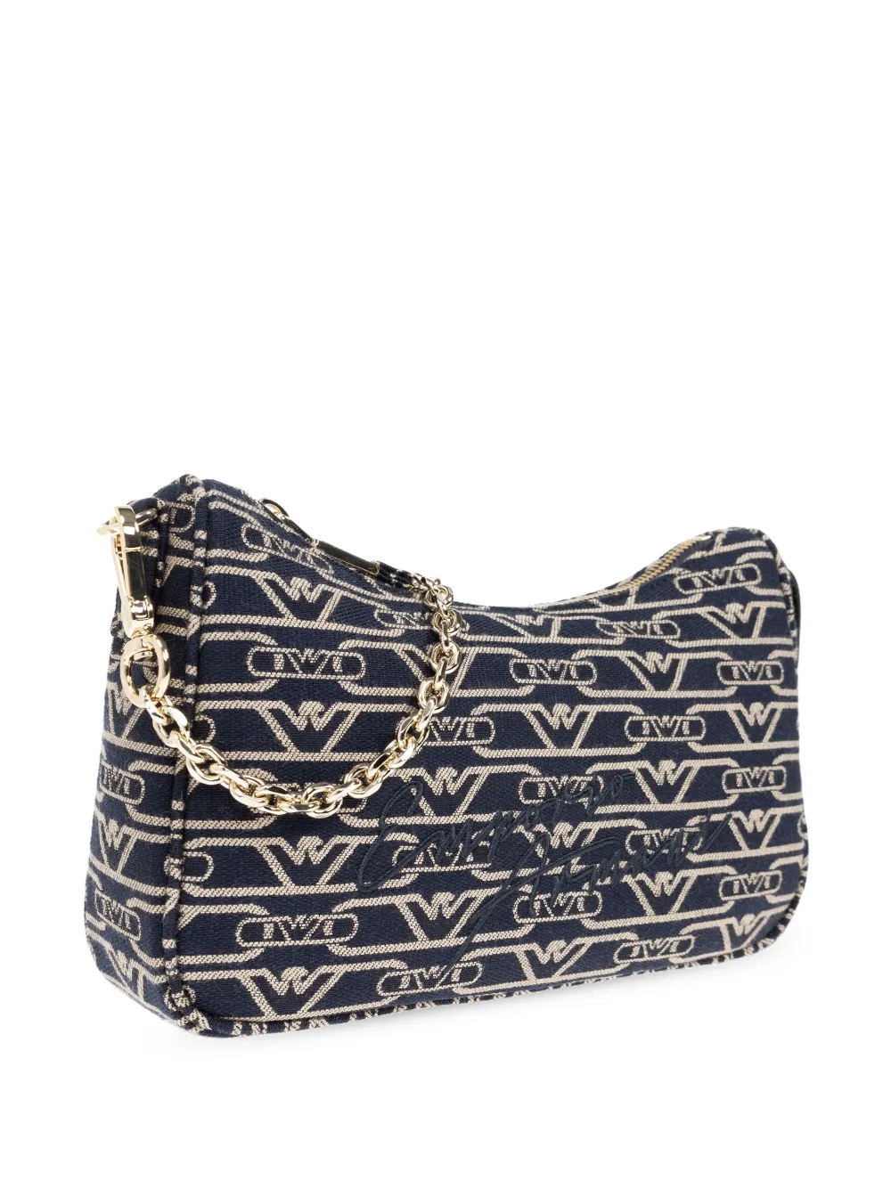 Emporio Armani Schoudertas met geborduurd logo Zwart