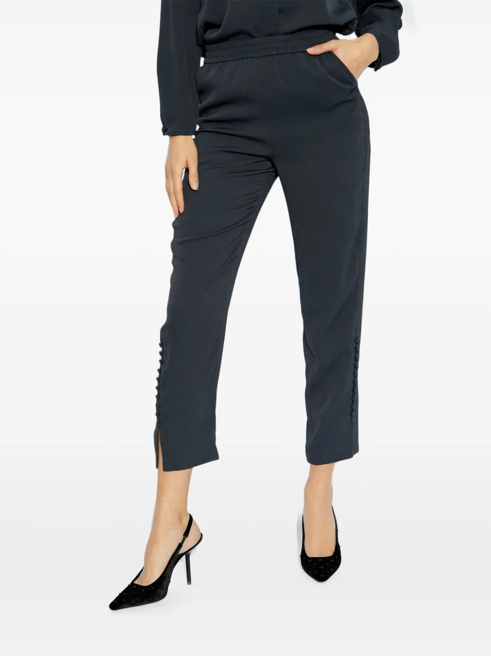 EMPORIO ARMANI ELASTICATED TAPERED TROUSERS