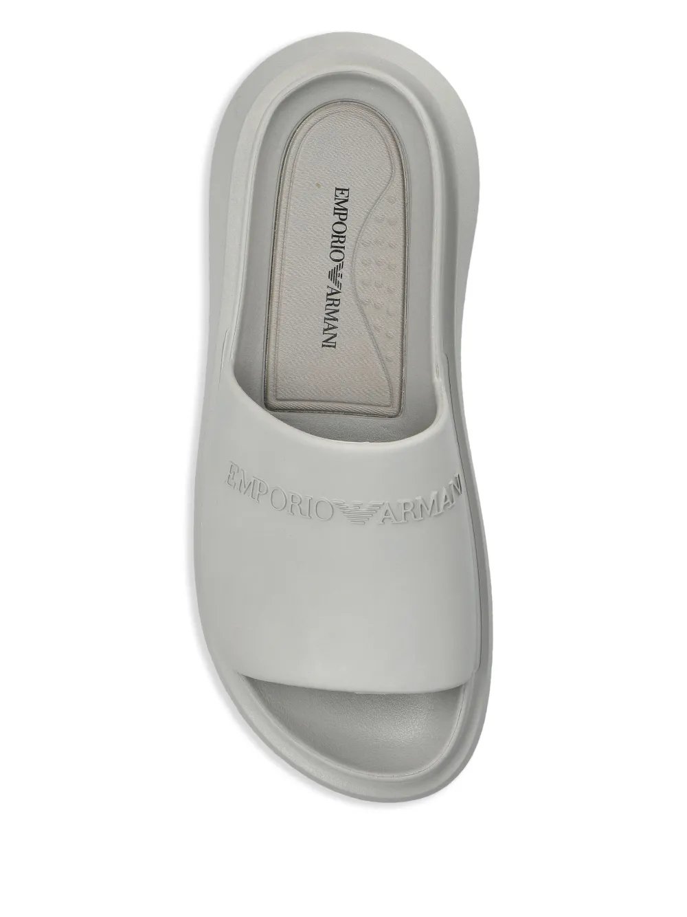 Emporio Armani logo-embossed slides Grey