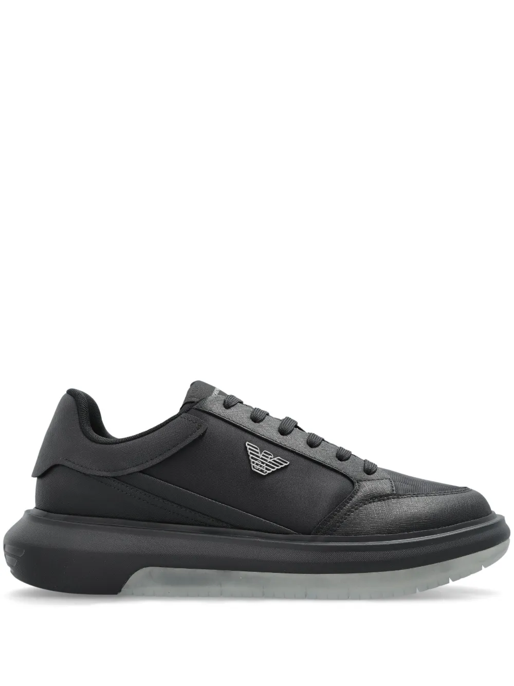 Emporio Armani logo patch trainers Black