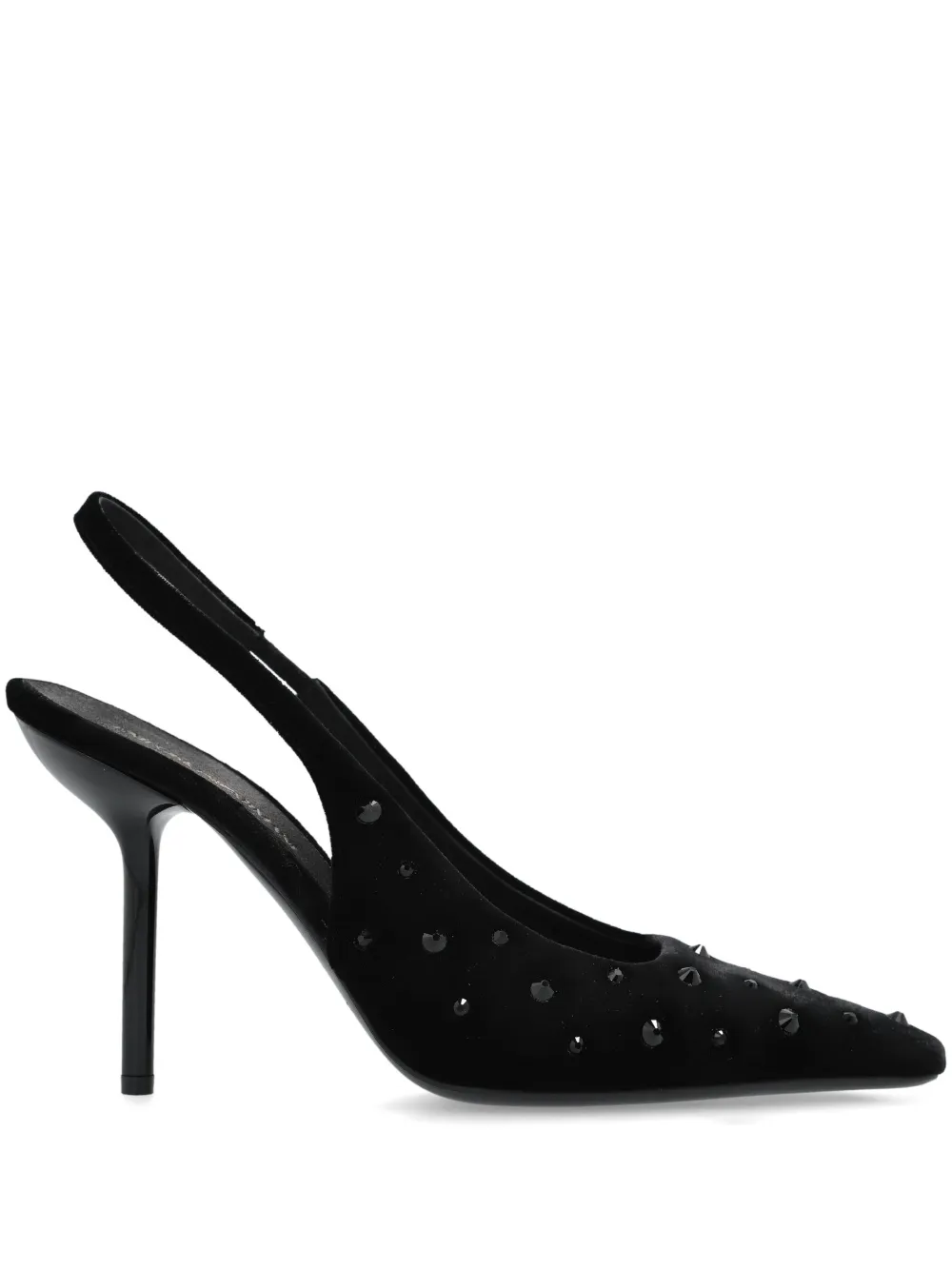 Emporio Armani 100 mm fluwelen pumps Zwart