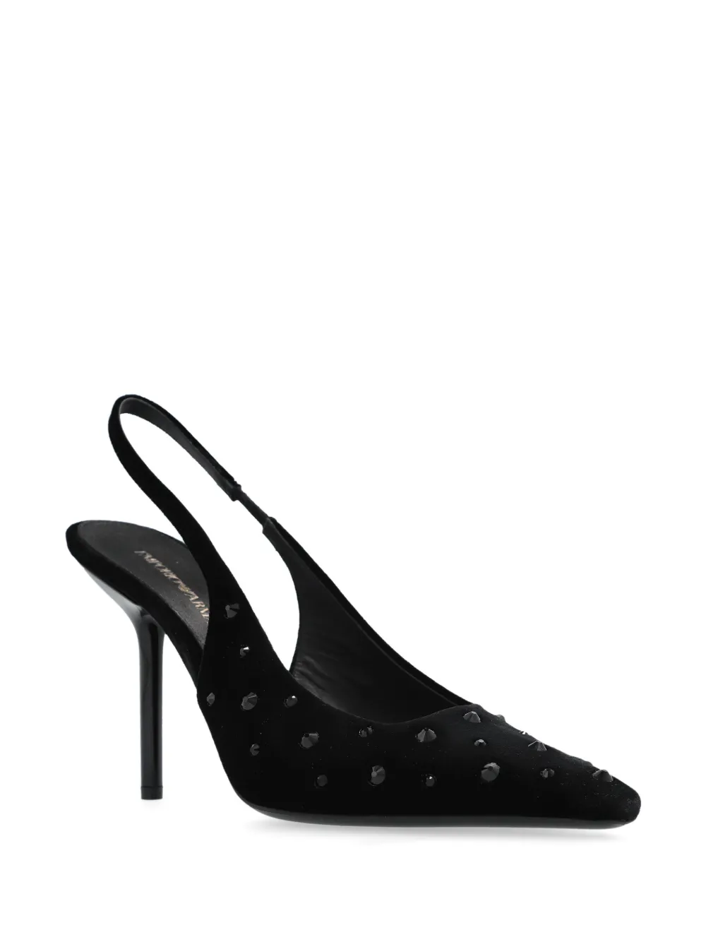 Emporio Armani 100mm velvet pumps - Zwart