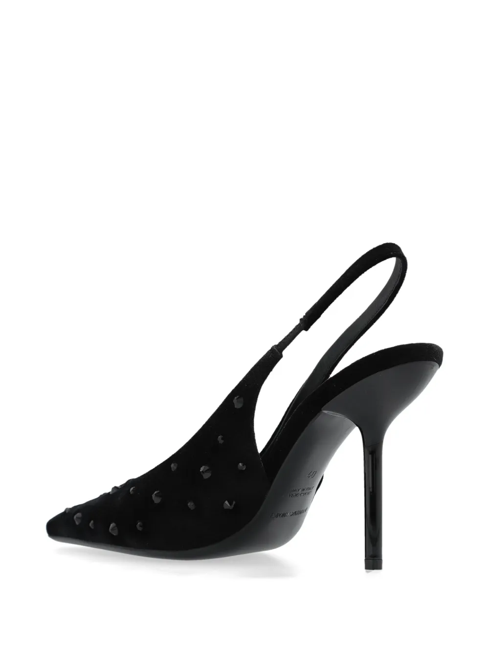 Emporio Armani 100 mm fluwelen pumps Zwart