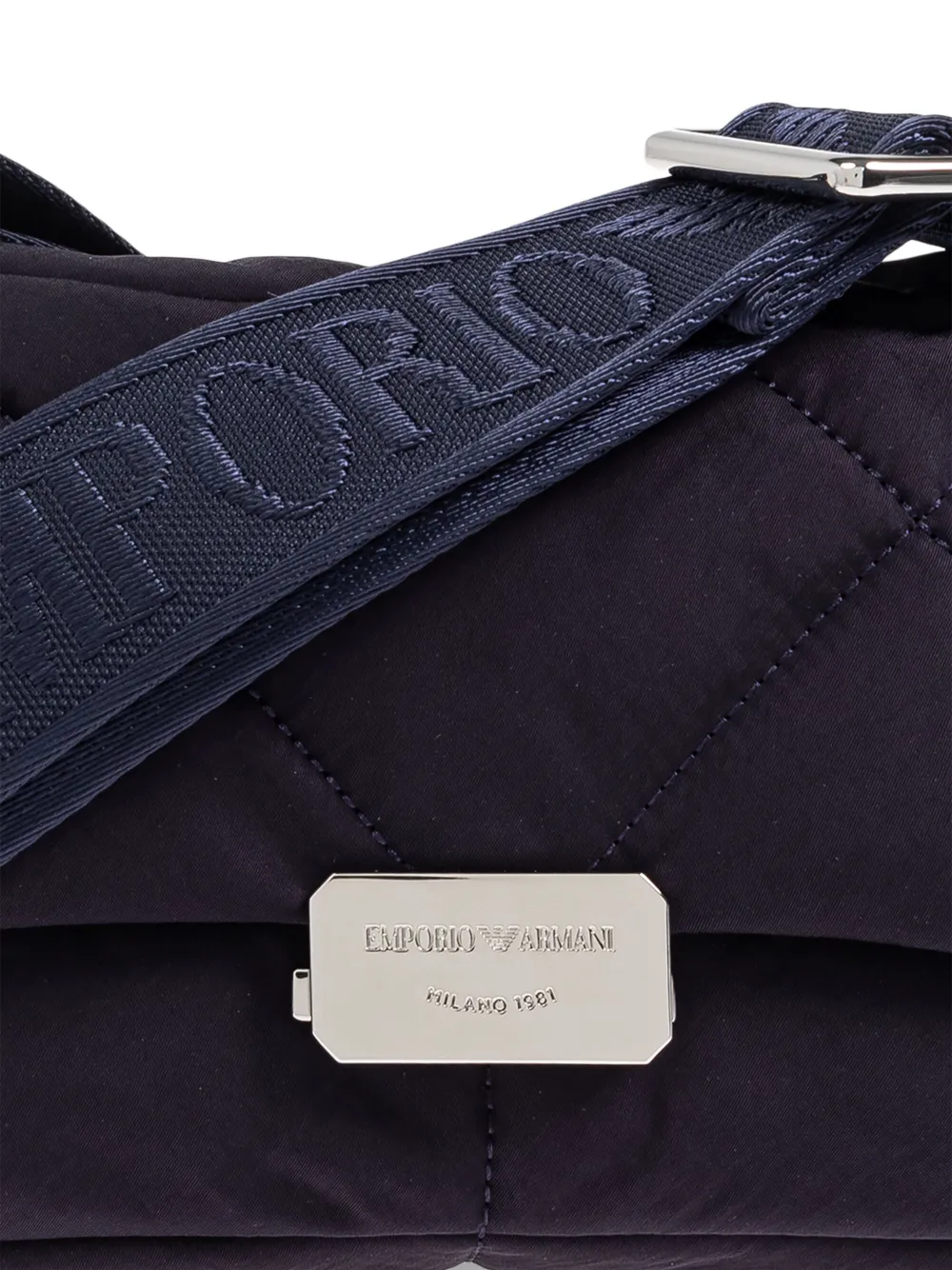Emporio Armani Schoudertas met logo-jacquard Blauw