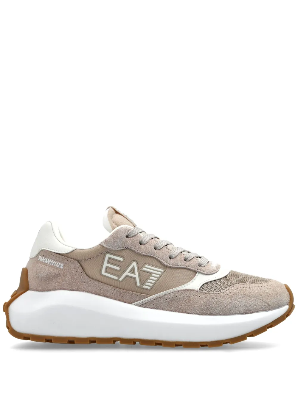 Ea7 Emporio Armani Sneakers met logoprint Beige