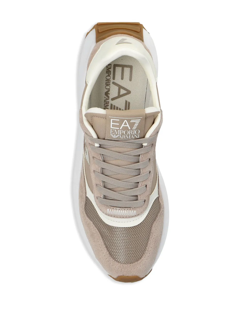 Ea7 Emporio Armani Sneakers met logoprint Beige