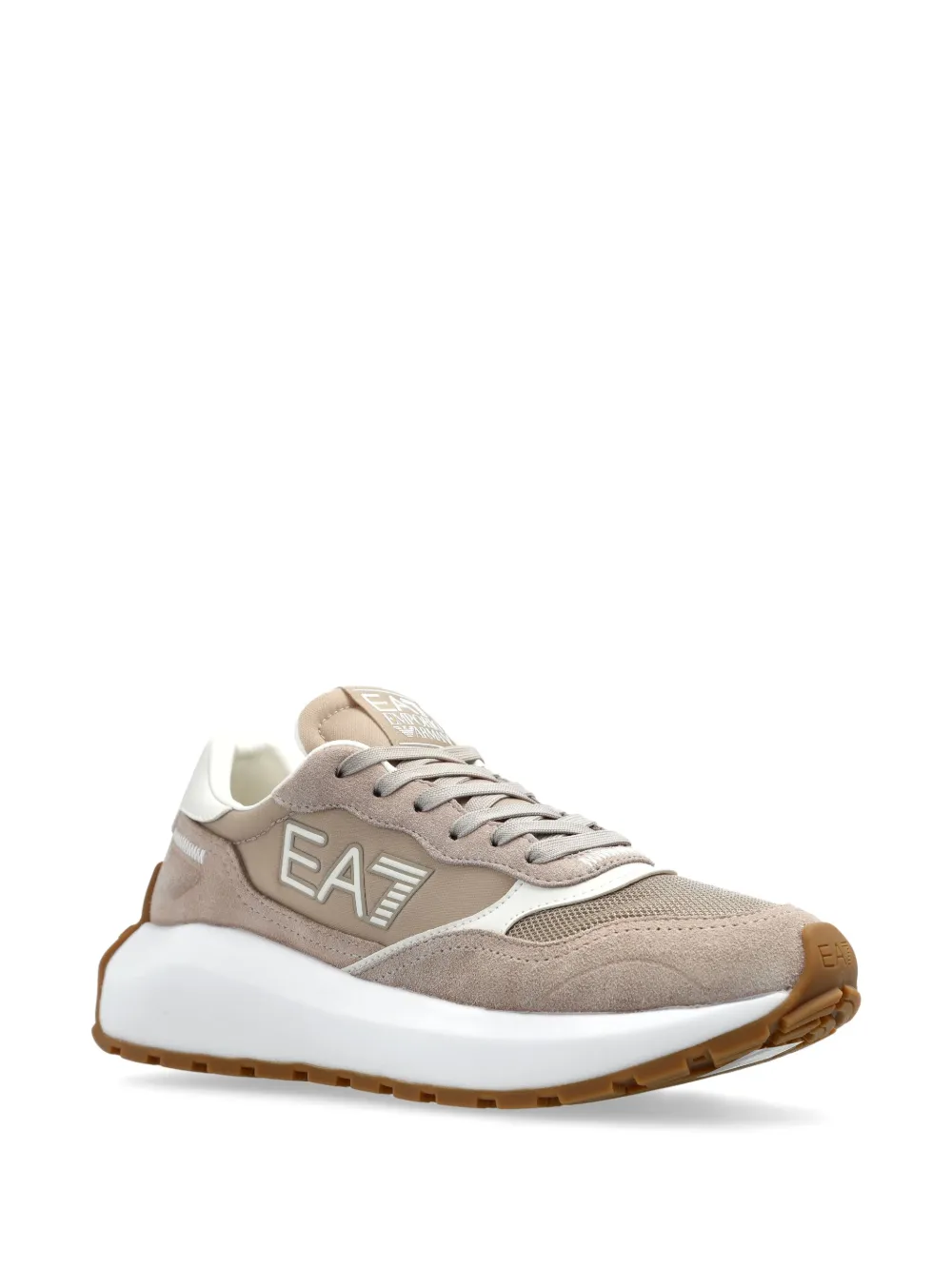 Ea7 Emporio Armani Sneakers met logoprint Beige