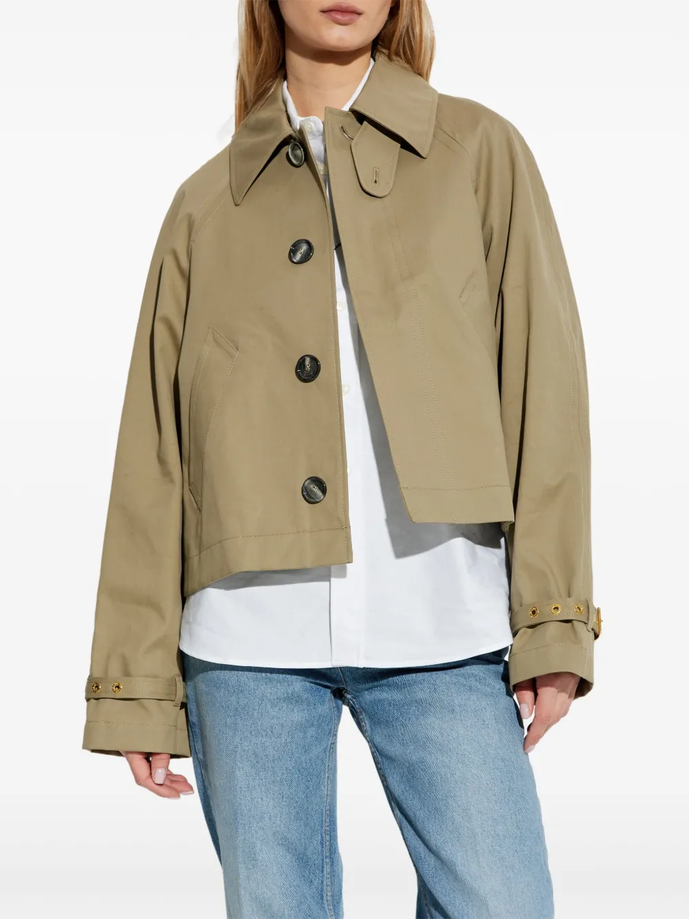 AMI Paris Katoenen trenchcoat Groen