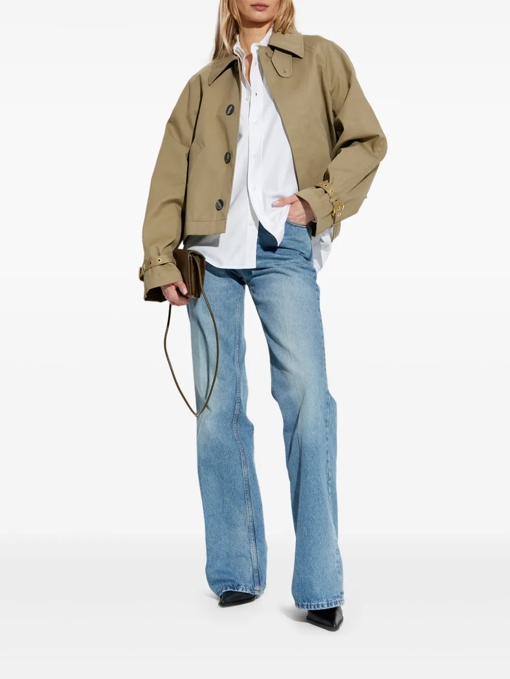 AMI Paris Katoenen trenchcoat Groen