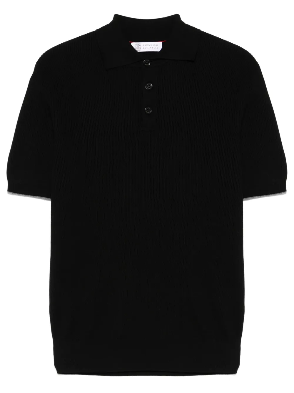 Brunello Cucinelli playera tipo polo tejida de canalé | negro | Image 1