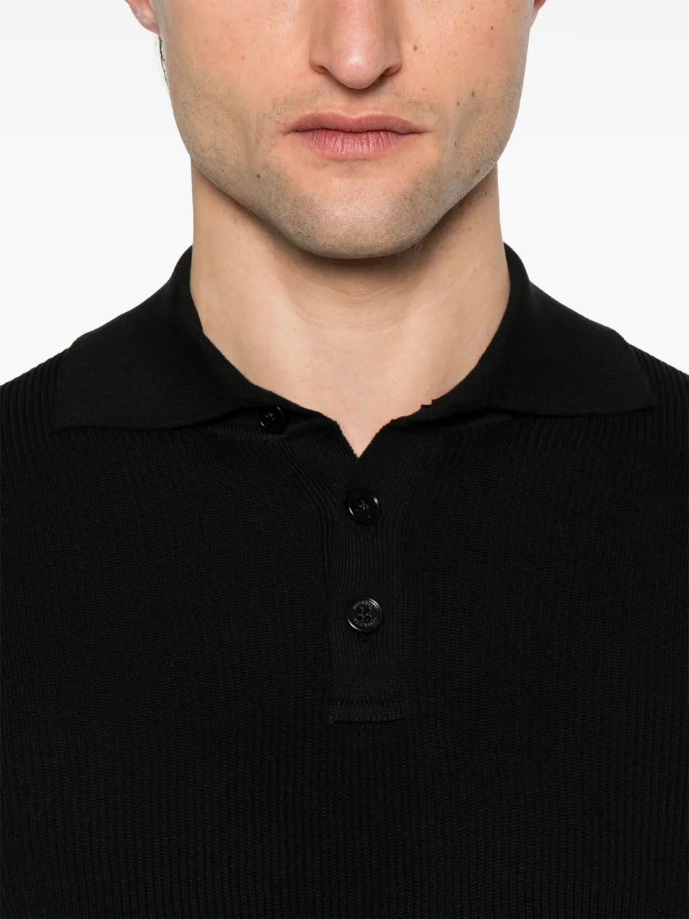 Brunello Cucinelli Geribbeld poloshirt Zwart