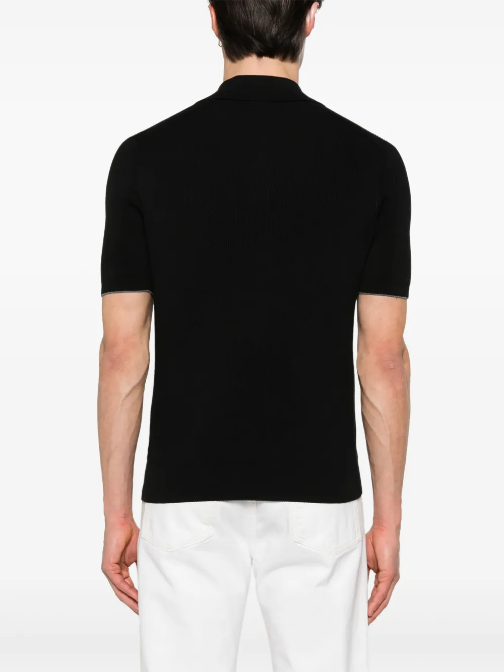 Brunello Cucinelli Geribbeld poloshirt Zwart