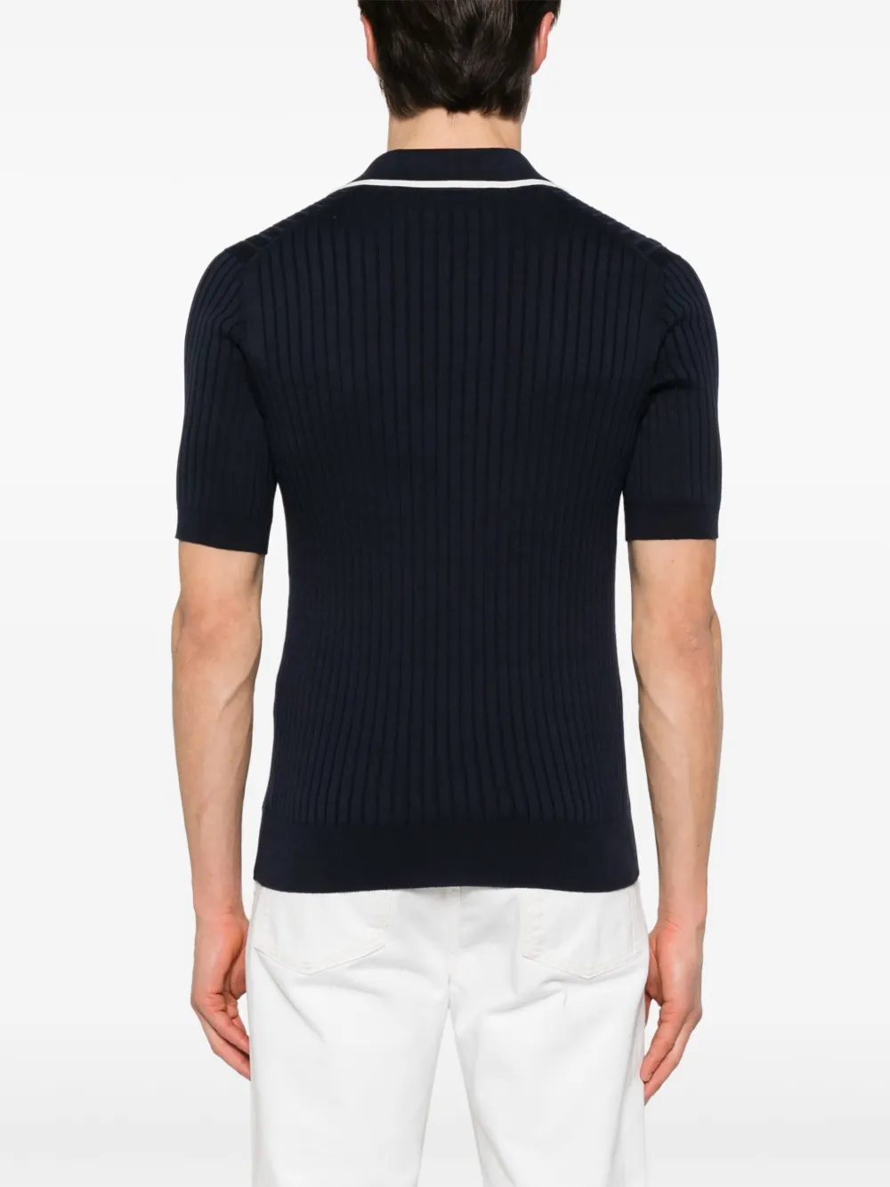Brunello Cucinelli Geribbeld poloshirt Blauw