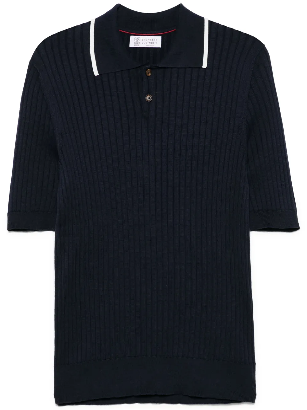 Brunello Cucinelli polo à design nervuré | bleu | Image 1