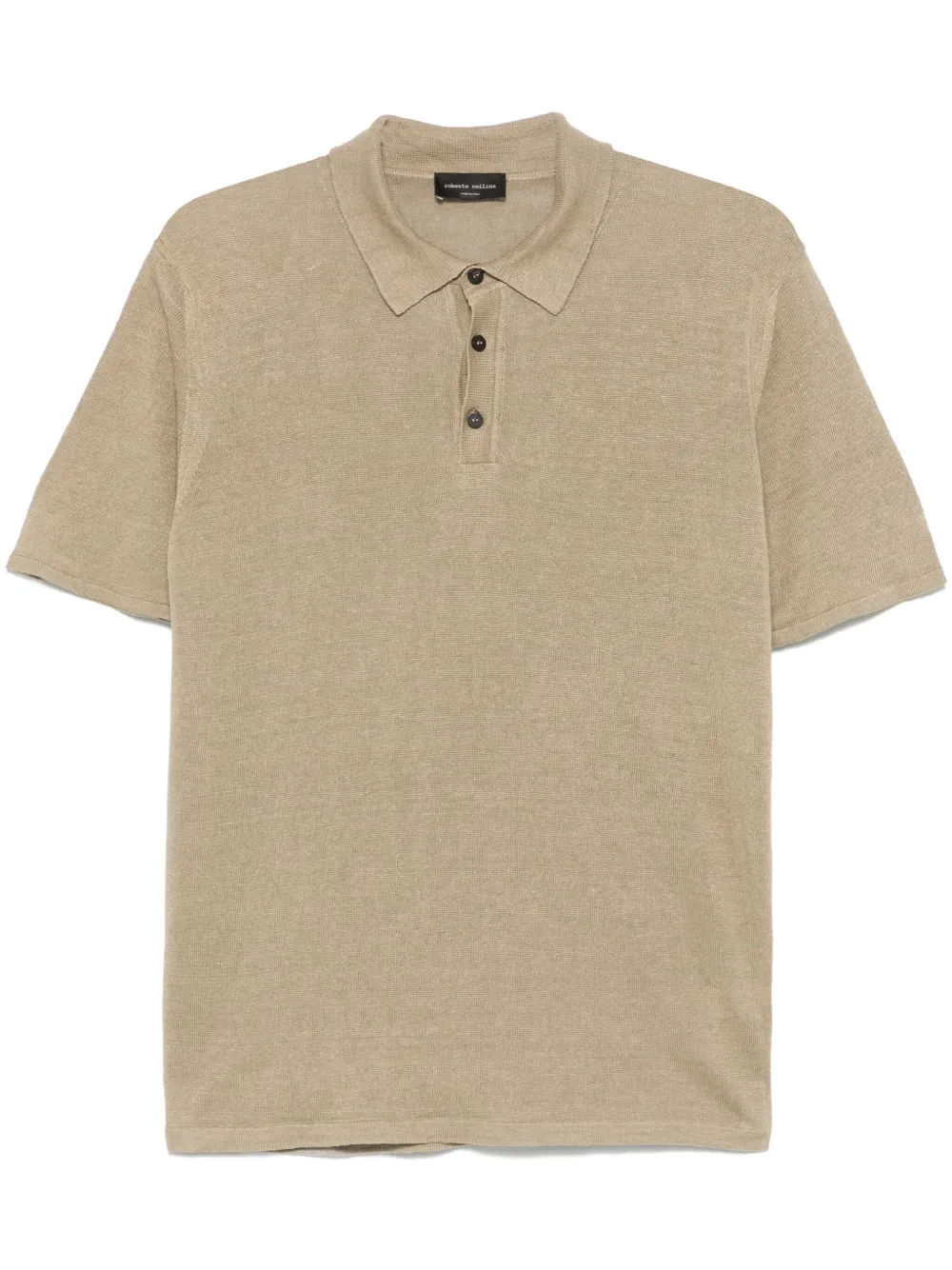 Roberto Collina Linen Polo Shirt In Neutrals