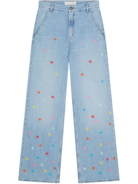 Mira Mikati jeans con bordado floral