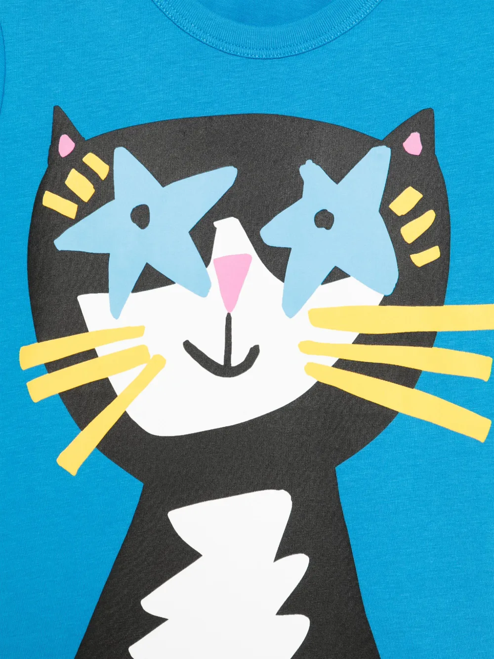 Shop Stella Mccartney Cat-print T-shirt In 蓝色