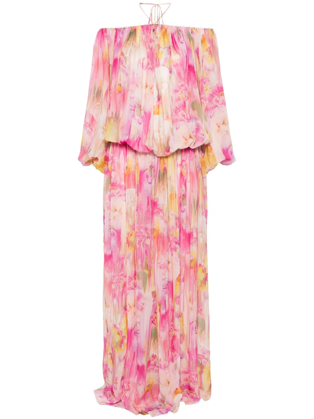 floral-print georgette maxi dress