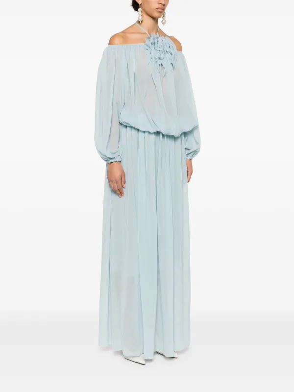 ワンピース BLUMARINE DRESSES Blumarine Georgette Maxi Dress | Blue | FARFETCH