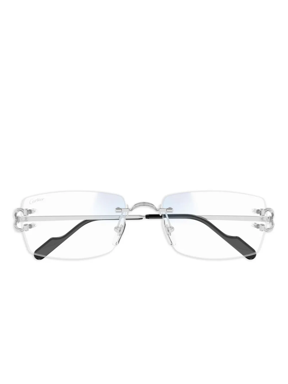 Cartier Eyewear Occhiali da sole in metallo con montatura a giorno - Argento