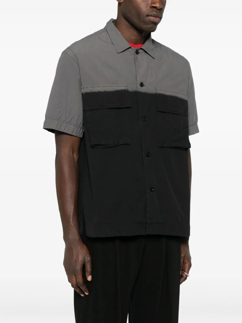 sacai Overhemd met colourblocking Grijs