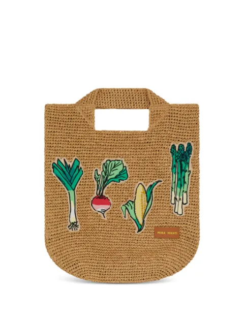 Mira Mikati raffia tote bag