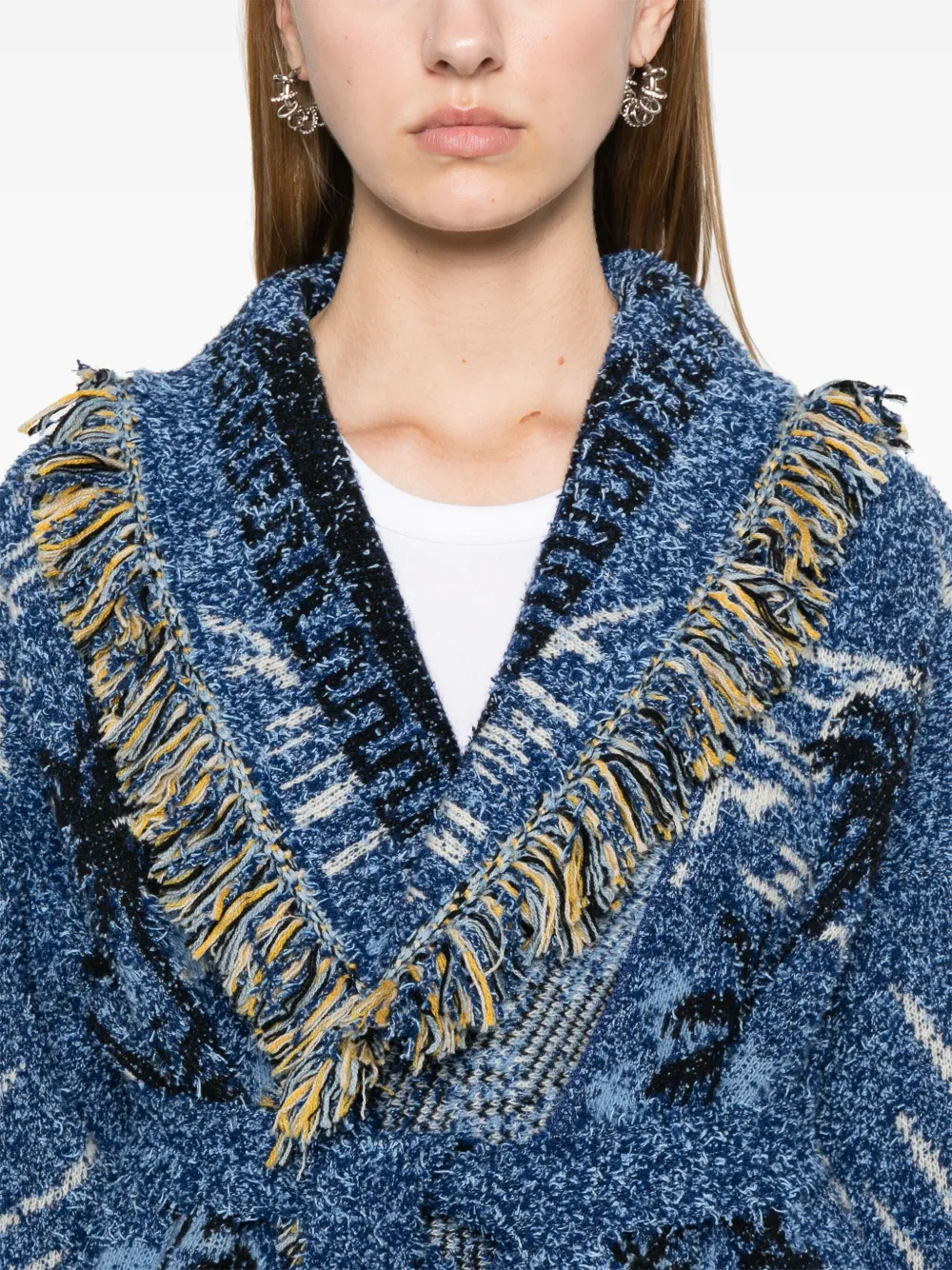 Alanui Come Gentle Night vest 4G16 EVENINGH BLUE MULTICOLOR