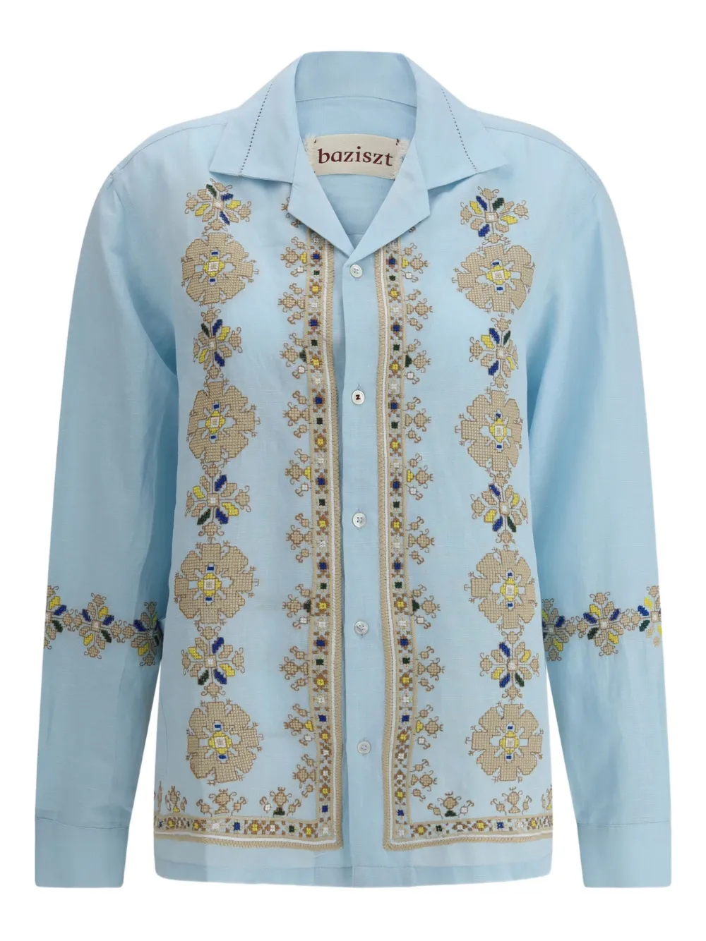 cross-stitch-embroidered shirt