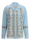 Baziszt cross-stitch-embroidered shirt - Blue