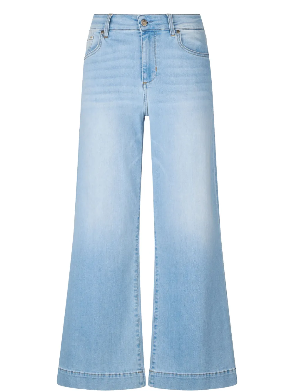 Shop Liu •jo Cropped Flared Jeans In Blue