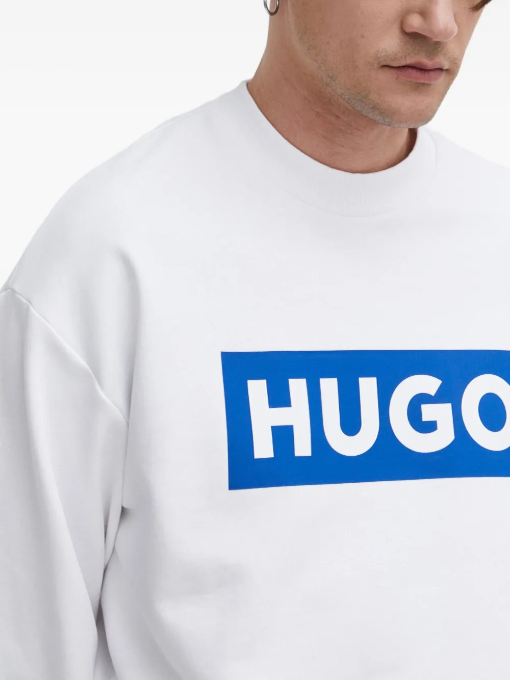 Hugo Boss Logo-print Sweatshirt In White