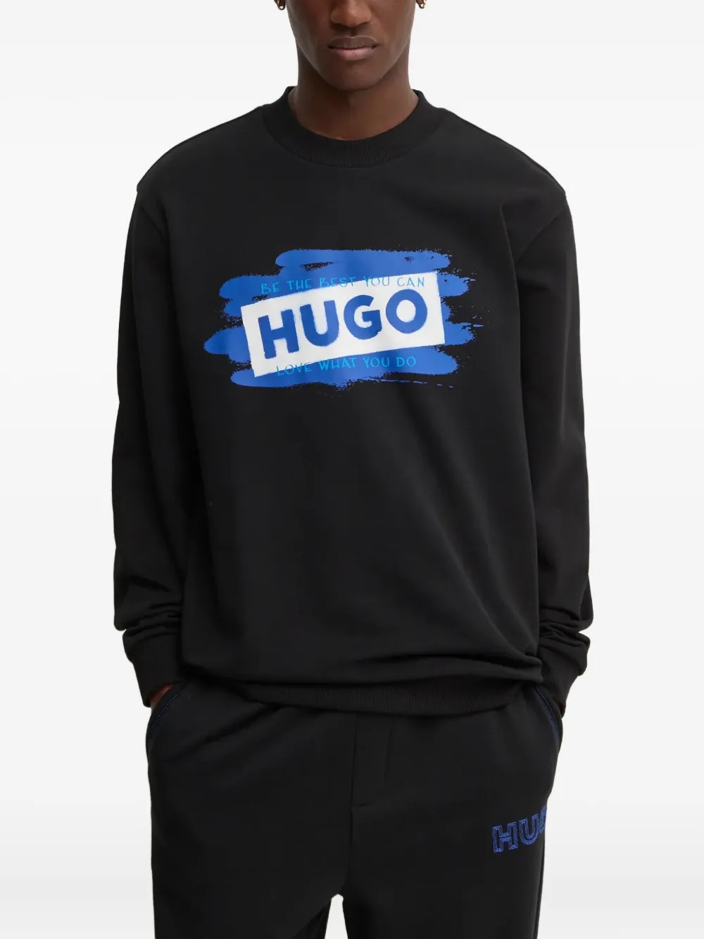 HUGO logo graphic sweatshirt | Black | Image 1