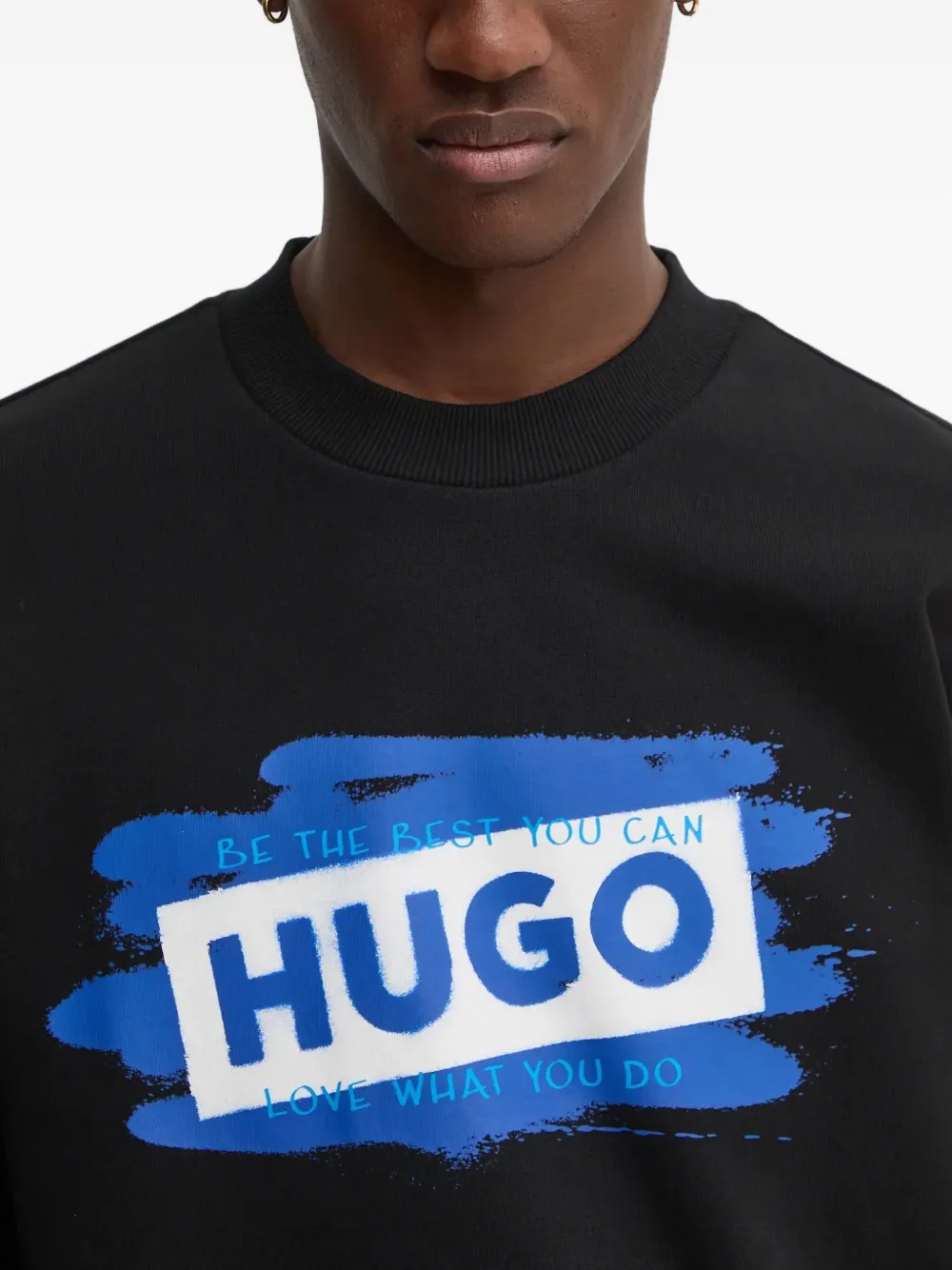 Hugo Boss Logo Graphic Sweatshirt In Black