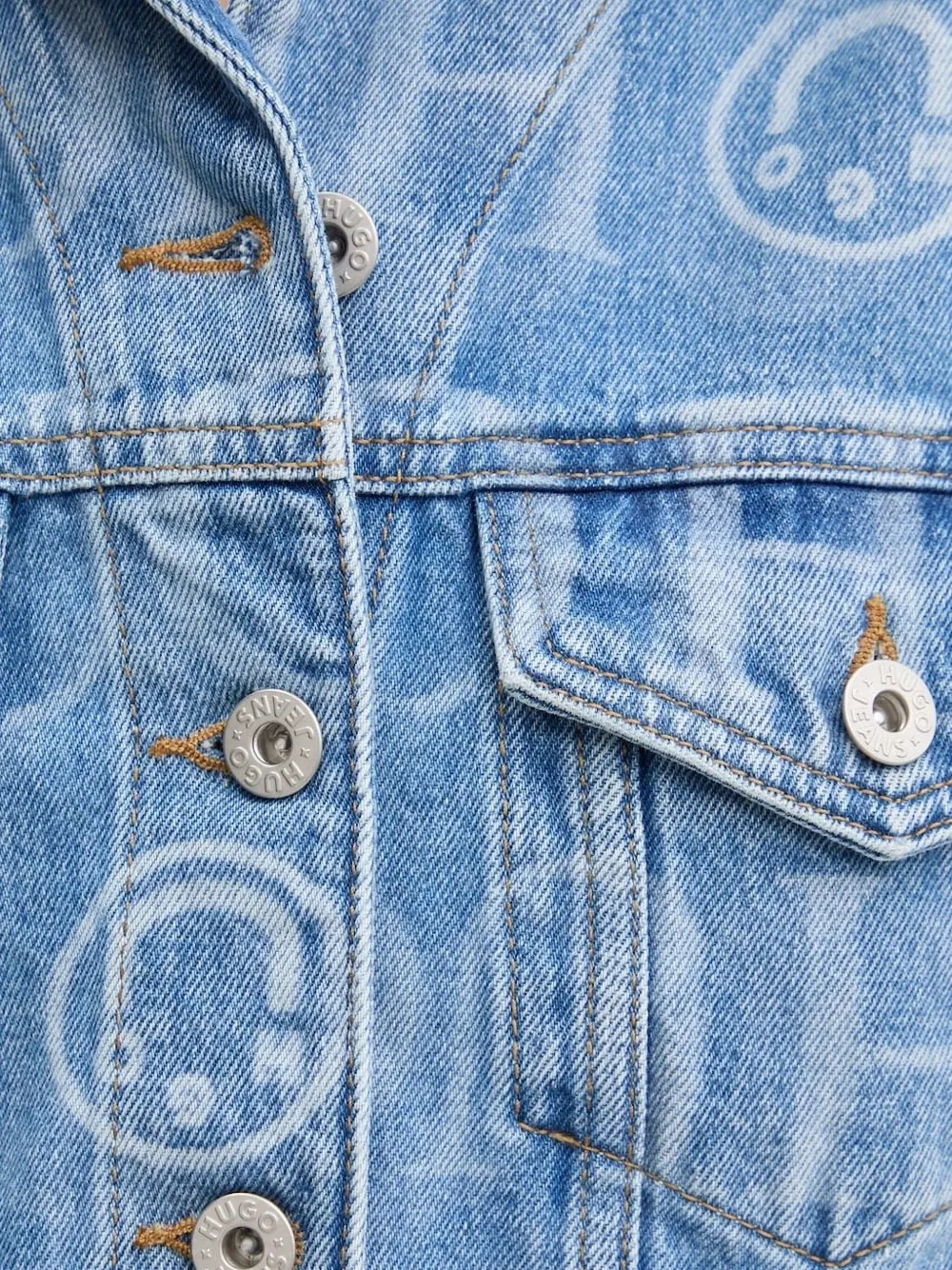 HUGO Cropped spijkerjack Blauw