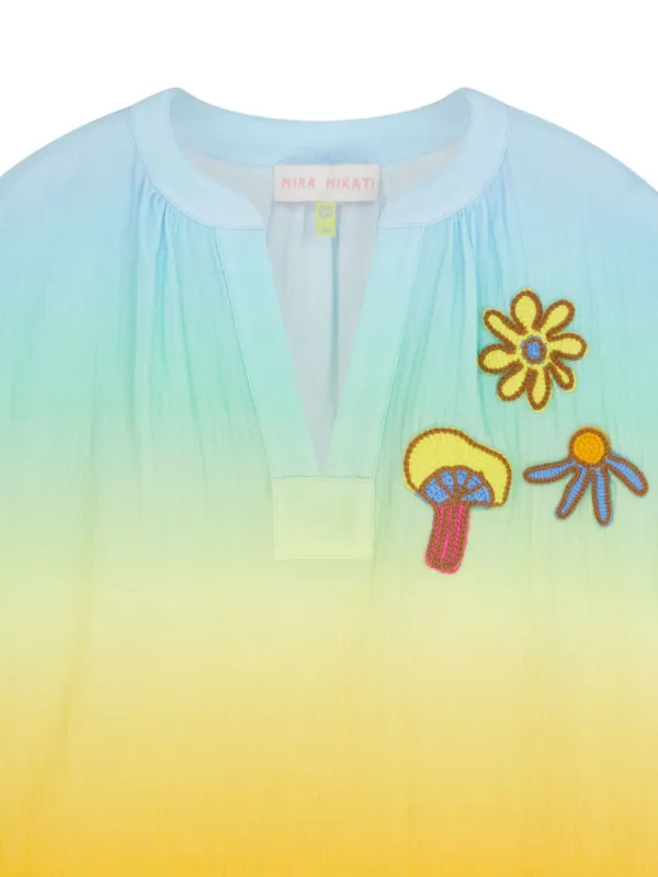 Mira Mikati ロゴアップリケ ブラウス | ブルー | FARFETCH JP