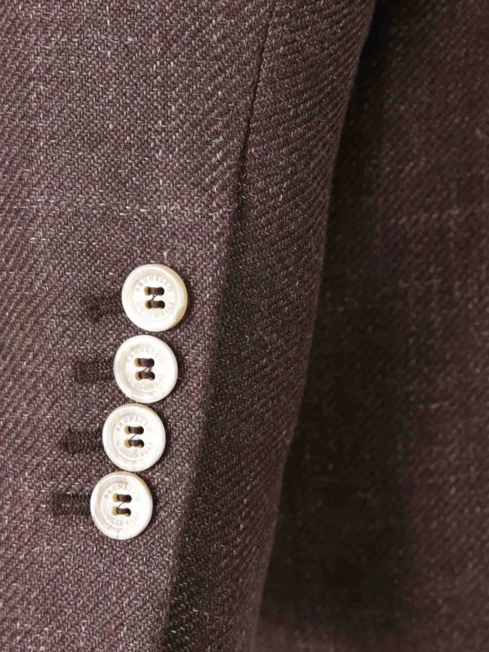 Brunello Cucinelli Blazer met enkele rij knopen Bruin