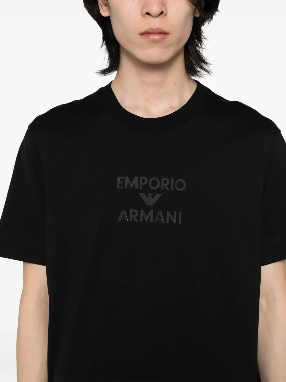 Emporio Armani T-shirt met logoprint Zwart