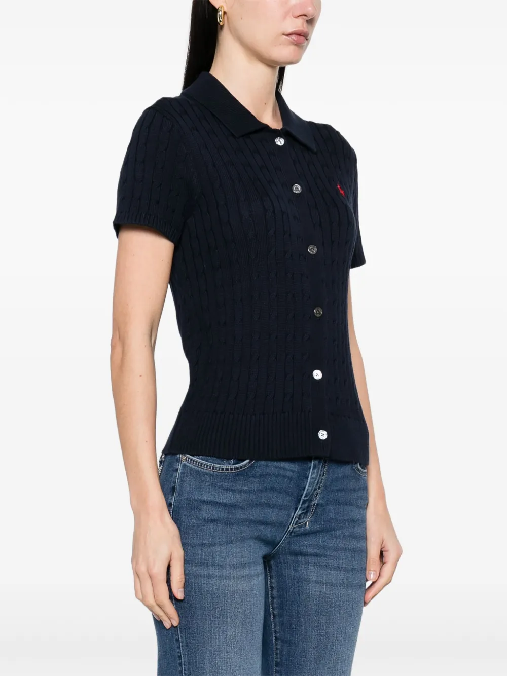Polo Ralph Lauren Kabelgebreid poloshirt Blauw