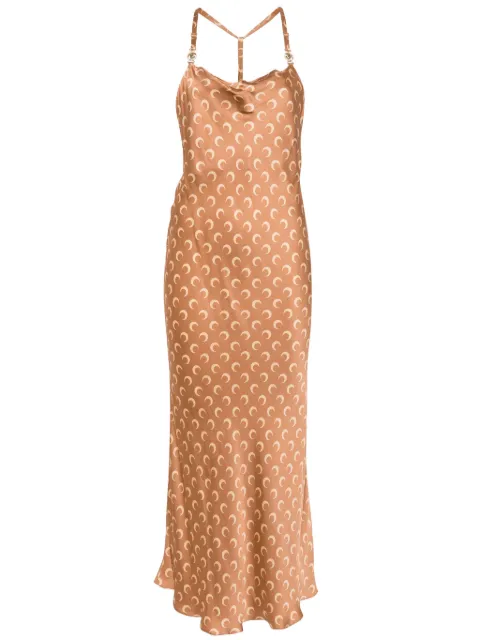 Marine Serre Moon Satin maxi dress