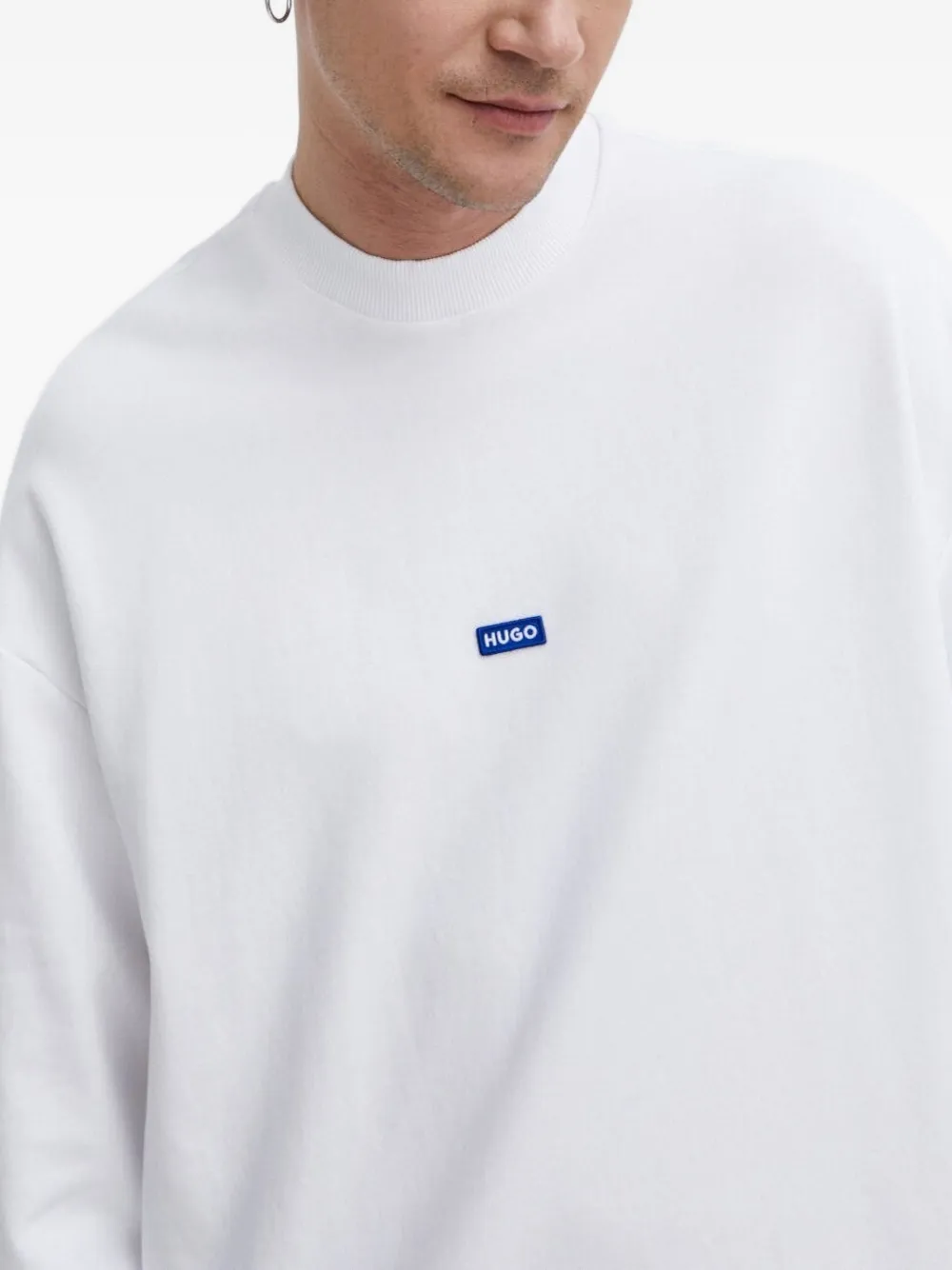 Hugo Boss Logo-patch Sweatshirt In White