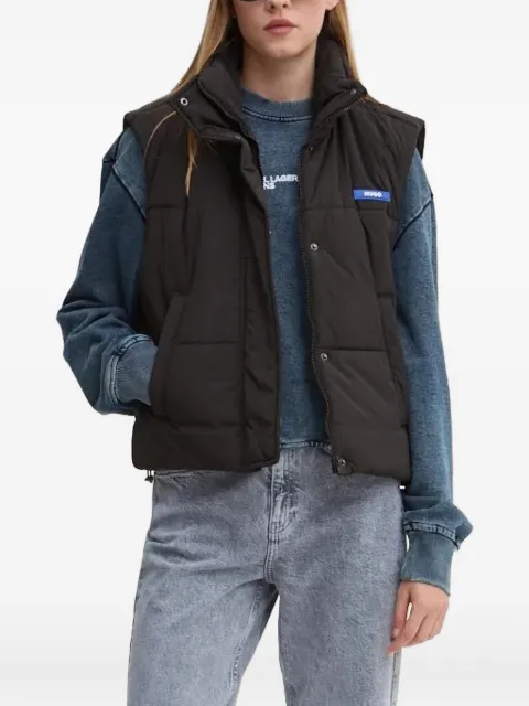 HUGO logo-appliqué quilted vest