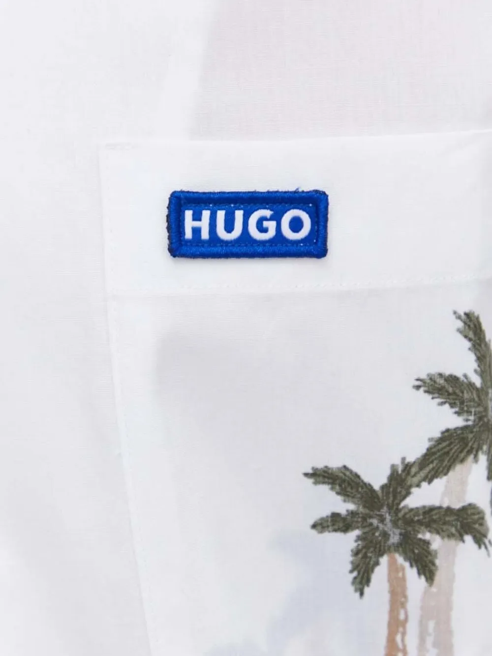 HUGO Overhemd met geborduurde palmboom Wit